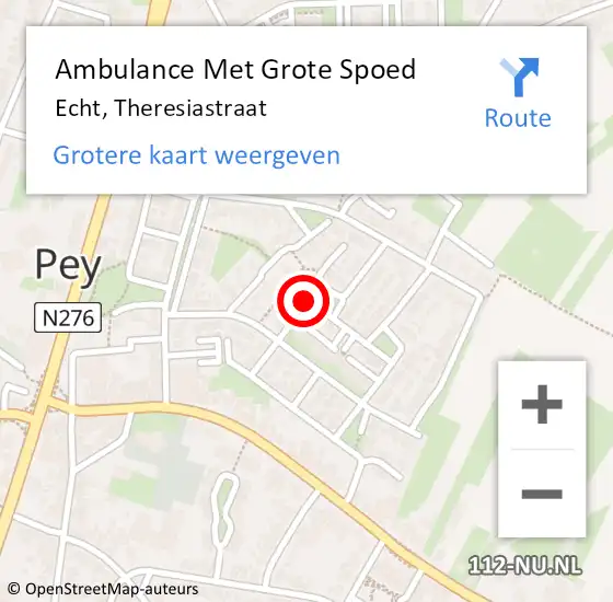 Locatie op kaart van de 112 melding: Ambulance Met Grote Spoed Naar Echt, Theresiastraat op 11 september 2019 13:43