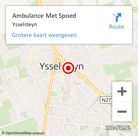 Locatie op kaart van de 112 melding: Ambulance Met Spoed Naar Ysselsteyn op 11 september 2019 14:08
