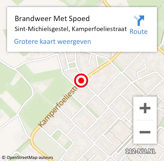 Locatie op kaart van de 112 melding: Brandweer Met Spoed Naar Sint-Michielsgestel, Kamperfoeliestraat op 11 september 2019 15:51