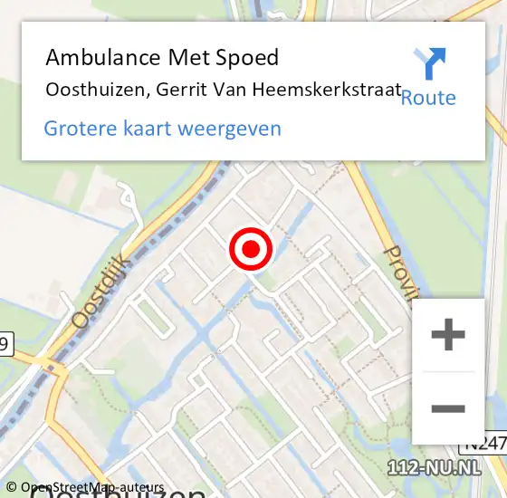 Locatie op kaart van de 112 melding: Ambulance Met Spoed Naar Oosthuizen, Gerrit Van Heemskerkstraat op 11 september 2019 17:21