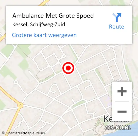 Locatie op kaart van de 112 melding: Ambulance Met Grote Spoed Naar Kessel, Schijfweg-Zuid op 11 september 2019 17:36