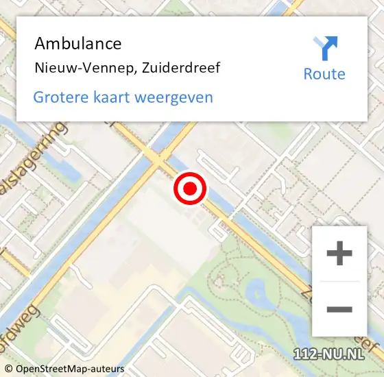 Locatie op kaart van de 112 melding: Ambulance Nieuw-Vennep, Zuiderdreef op 11 september 2019 17:36