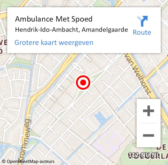 Locatie op kaart van de 112 melding: Ambulance Met Spoed Naar Hendrik-Ido-Ambacht, Amandelgaarde op 11 september 2019 18:36