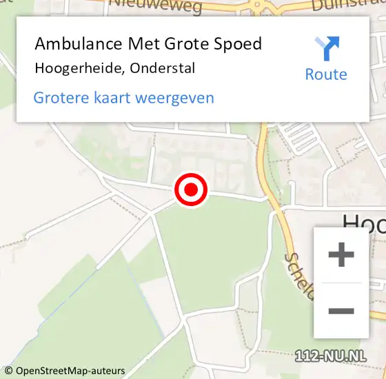 Locatie op kaart van de 112 melding: Ambulance Met Grote Spoed Naar Hoogerheide, Onderstal op 11 september 2019 19:48