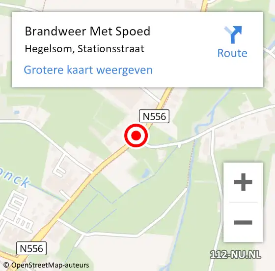 Locatie op kaart van de 112 melding: Brandweer Met Spoed Naar Hegelsom, Stationsstraat op 11 september 2019 19:49