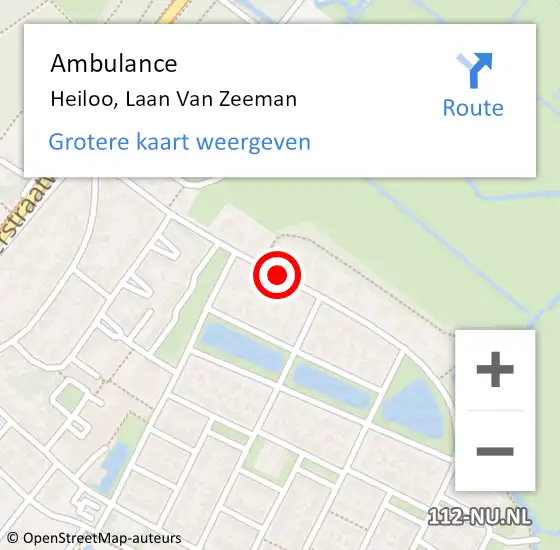 Locatie op kaart van de 112 melding: Ambulance Heiloo, Laan Van Zeeman op 11 september 2019 23:40