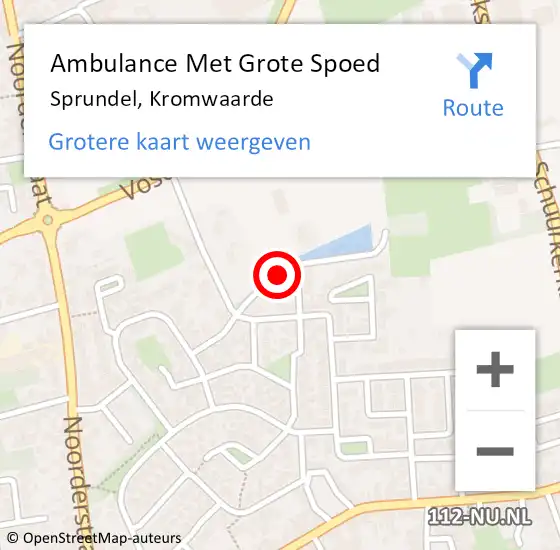 Locatie op kaart van de 112 melding: Ambulance Met Grote Spoed Naar Sprundel, Kromwaarde op 12 september 2019 02:46