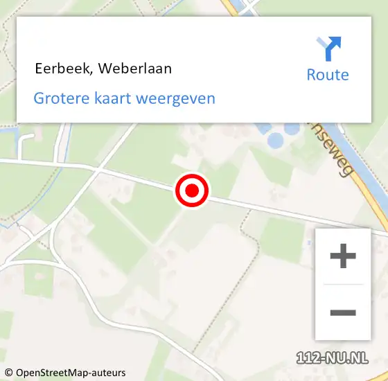 Locatie op kaart van de 112 melding:  Eerbeek, Weberlaan op 12 september 2019 06:35