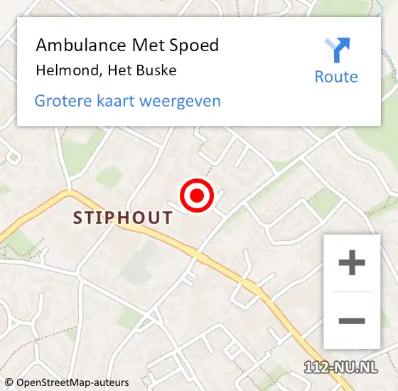 Locatie op kaart van de 112 melding: Ambulance Met Spoed Naar Helmond, Het Buske op 12 september 2019 07:12