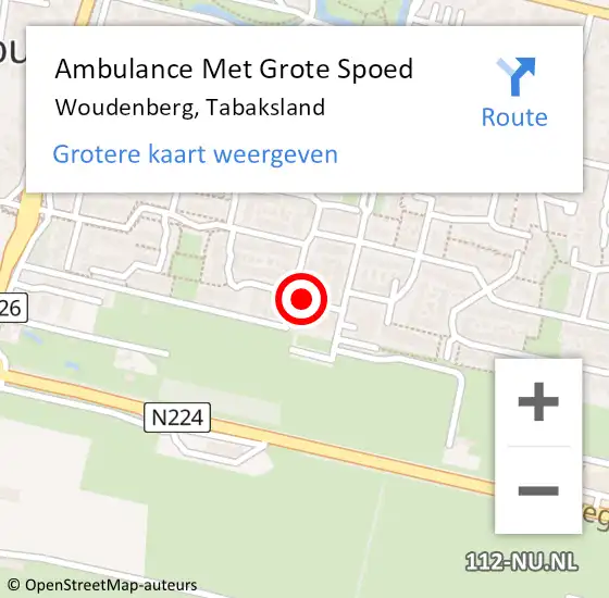 Locatie op kaart van de 112 melding: Ambulance Met Grote Spoed Naar Woudenberg, Tabaksland op 13 april 2014 14:24