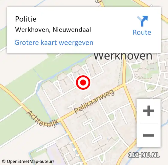 Locatie op kaart van de 112 melding: Politie Werkhoven, Nieuwendaal op 12 september 2019 07:43