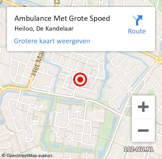 Locatie op kaart van de 112 melding: Ambulance Met Grote Spoed Naar Heiloo, De Kandelaar op 12 september 2019 08:17