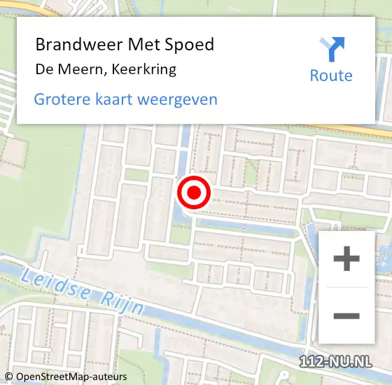 Locatie op kaart van de 112 melding: Brandweer Met Spoed Naar De Meern, Keerkring op 12 september 2019 08:24