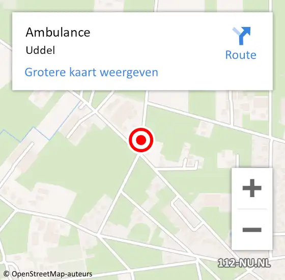 Locatie op kaart van de 112 melding: Ambulance Uddel op 12 september 2019 09:26
