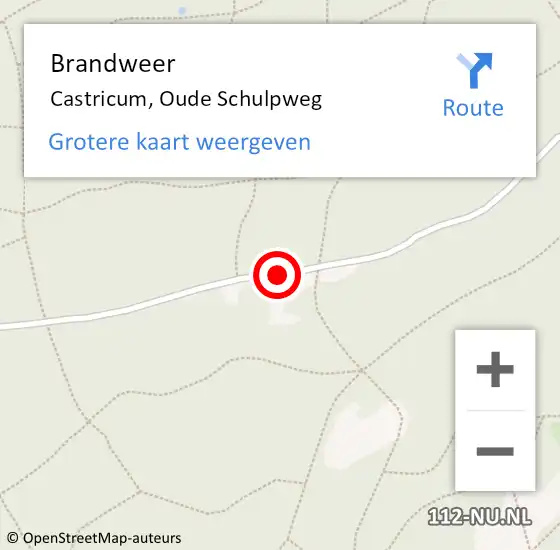 Locatie op kaart van de 112 melding: Brandweer Castricum, Oude Schulpweg op 12 september 2019 09:34