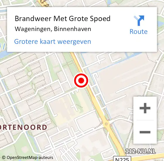 Locatie op kaart van de 112 melding: Brandweer Met Grote Spoed Naar Wageningen, Binnenhaven op 12 september 2019 14:40