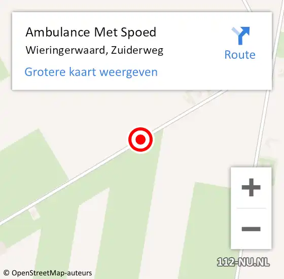 Locatie op kaart van de 112 melding: Ambulance Met Spoed Naar Wieringerwaard, Zuiderweg op 12 september 2019 14:47