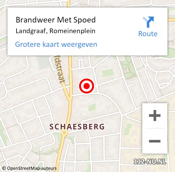 Locatie op kaart van de 112 melding: Brandweer Met Spoed Naar Landgraaf, Romeinenplein op 12 september 2019 15:47