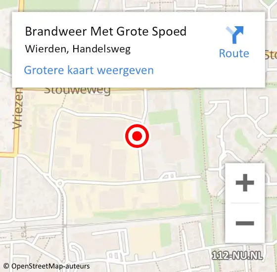Locatie op kaart van de 112 melding: Brandweer Met Grote Spoed Naar Wierden, Handelsweg op 12 september 2019 17:27