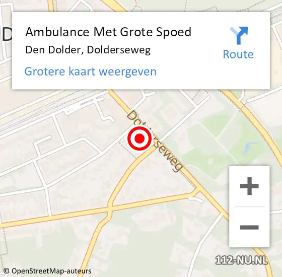 Locatie op kaart van de 112 melding: Ambulance Met Grote Spoed Naar Den Dolder, Dolderseweg op 13 april 2014 15:50