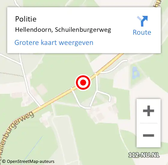 Locatie op kaart van de 112 melding: Politie Hellendoorn, Schuilenburgerweg op 12 september 2019 18:50