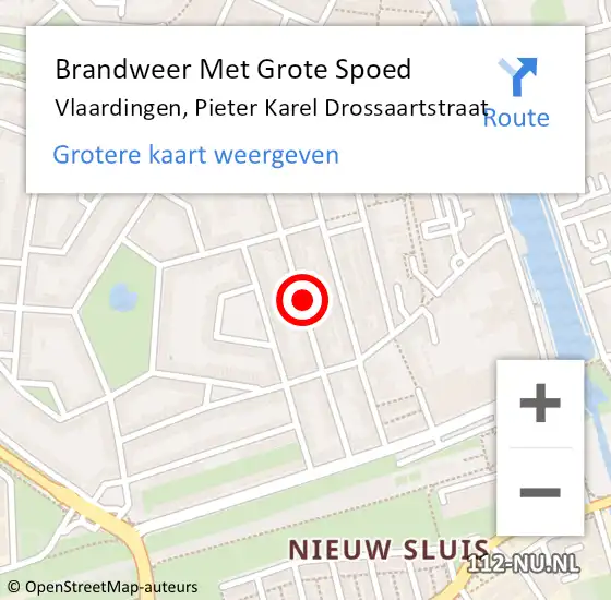 Locatie op kaart van de 112 melding: Brandweer Met Grote Spoed Naar Vlaardingen, Pieter Karel Drossaartstraat op 12 september 2019 19:09