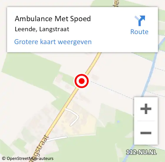 Locatie op kaart van de 112 melding: Ambulance Met Spoed Naar Leende, Langstraat op 12 september 2019 19:45