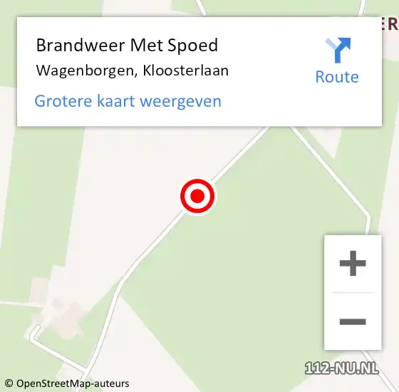 Locatie op kaart van de 112 melding: Brandweer Met Spoed Naar Wagenborgen, Kloosterlaan op 13 september 2019 01:51