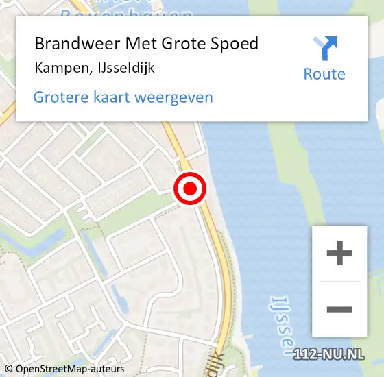 Locatie op kaart van de 112 melding: Brandweer Met Grote Spoed Naar Kampen, IJsseldijk op 13 september 2019 03:59