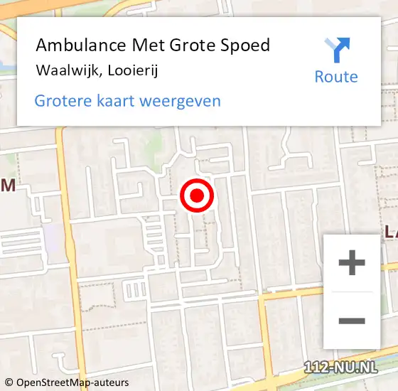 Locatie op kaart van de 112 melding: Ambulance Met Grote Spoed Naar Waalwijk, Looierij op 13 september 2019 05:44