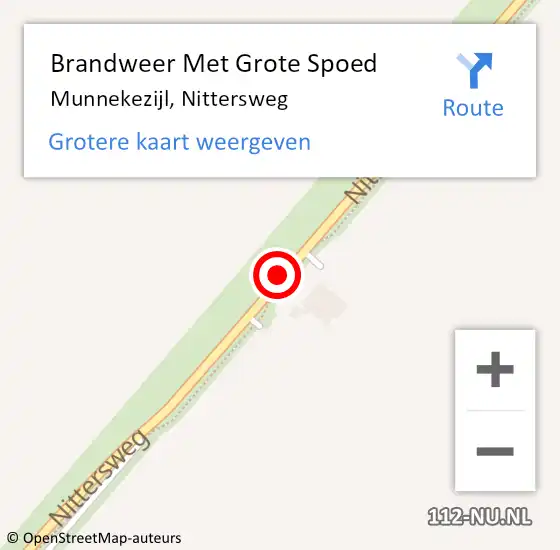 Locatie op kaart van de 112 melding: Brandweer Met Grote Spoed Naar Munnekezijl, Nittersweg op 13 september 2019 07:07