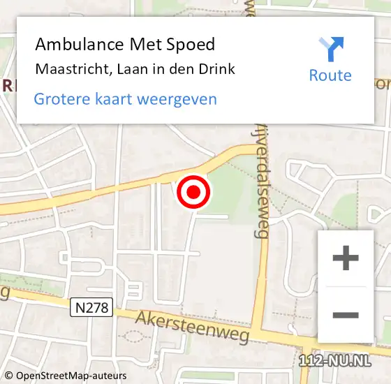 Locatie op kaart van de 112 melding: Ambulance Met Spoed Naar Maastricht, Laan in den Drink op 13 april 2014 16:47