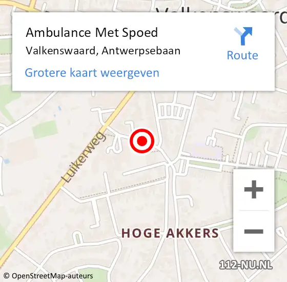 Locatie op kaart van de 112 melding: Ambulance Met Spoed Naar Valkenswaard, Antwerpsebaan op 13 september 2019 08:17