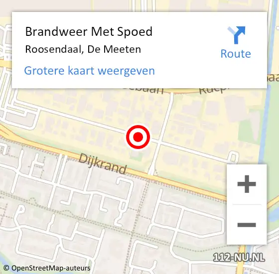 Locatie op kaart van de 112 melding: Brandweer Met Spoed Naar Roosendaal, De Meeten op 13 september 2019 08:57