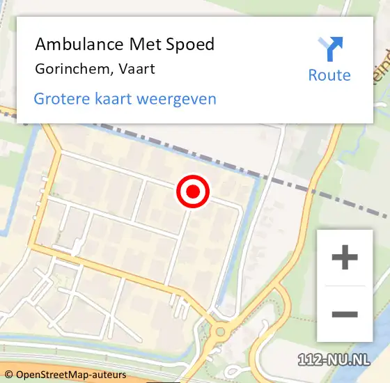 Locatie op kaart van de 112 melding: Ambulance Met Spoed Naar Gorinchem, Vaart op 13 september 2019 09:01