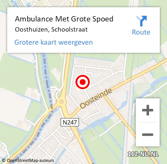 Locatie op kaart van de 112 melding: Ambulance Met Grote Spoed Naar Oosthuizen, Schoolstraat op 13 september 2019 09:32