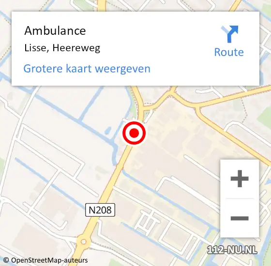 Locatie op kaart van de 112 melding: Ambulance Lisse, Heereweg op 13 september 2019 09:54
