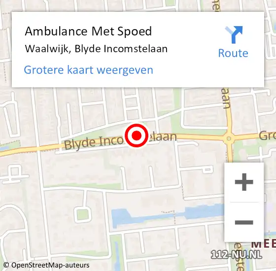 Locatie op kaart van de 112 melding: Ambulance Met Spoed Naar Waalwijk, Blyde Incomstelaan op 13 september 2019 11:01