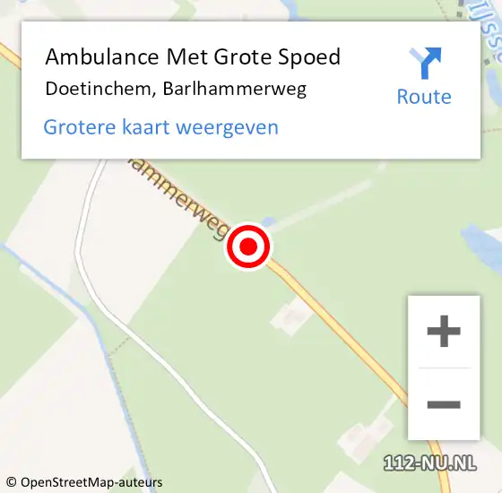 Locatie op kaart van de 112 melding: Ambulance Met Grote Spoed Naar Doetinchem, Barlhammerweg op 13 september 2019 11:03