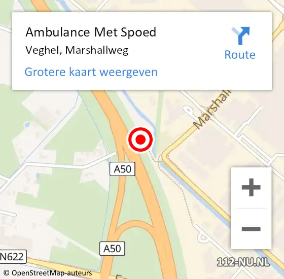 Locatie op kaart van de 112 melding: Ambulance Met Spoed Naar Veghel, Marshallweg op 13 september 2019 11:31