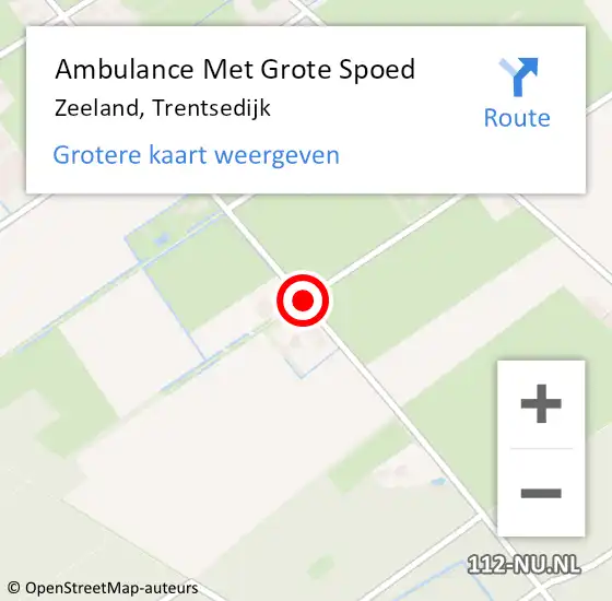 Locatie op kaart van de 112 melding: Ambulance Met Grote Spoed Naar Zeeland, Trentsedijk op 13 september 2019 12:39