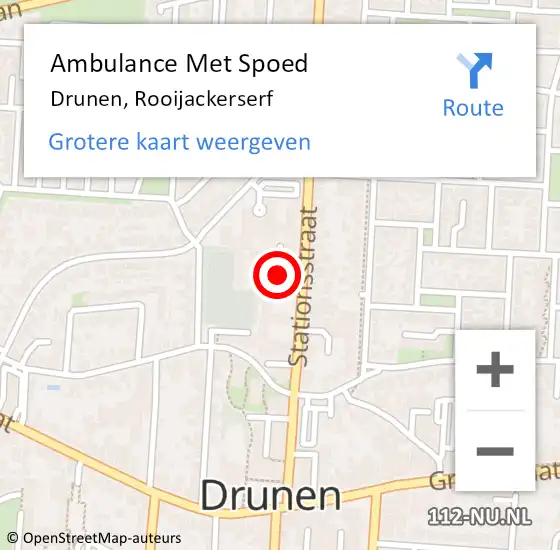 Locatie op kaart van de 112 melding: Ambulance Met Spoed Naar Drunen, Rooijackerserf op 13 september 2019 15:19