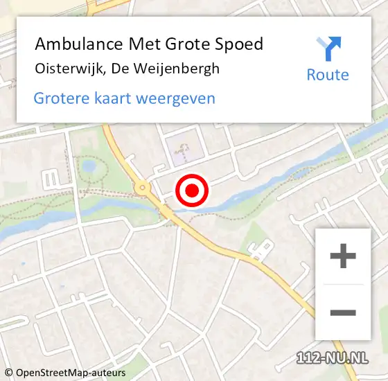 Locatie op kaart van de 112 melding: Ambulance Met Grote Spoed Naar Oisterwijk, De Weijenbergh op 13 september 2019 15:37