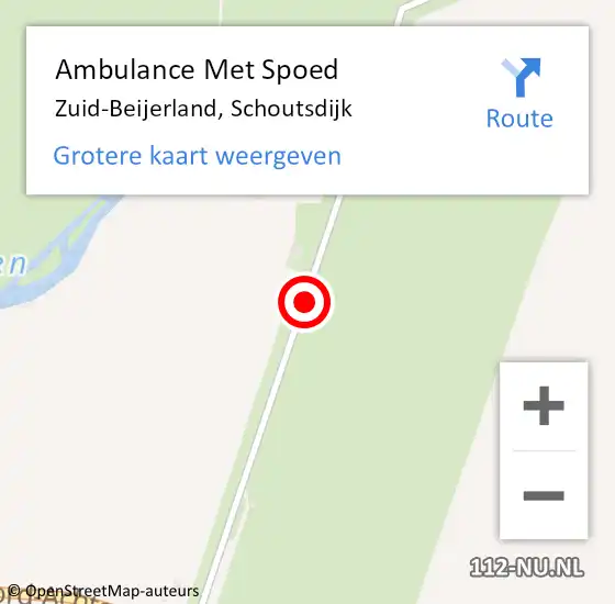 Locatie op kaart van de 112 melding: Ambulance Met Spoed Naar Zuid-Beijerland, Schoutsdijk op 13 september 2019 16:11