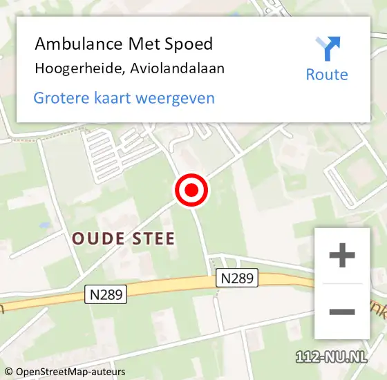 Locatie op kaart van de 112 melding: Ambulance Met Spoed Naar Hoogerheide, Aviolandalaan op 13 september 2019 17:25
