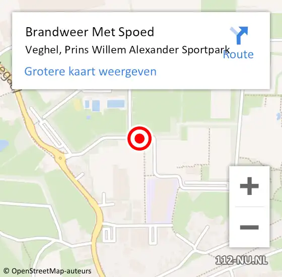 Locatie op kaart van de 112 melding: Brandweer Met Spoed Naar Veghel, Prins Willem Alexander Sportpark op 13 september 2019 18:36