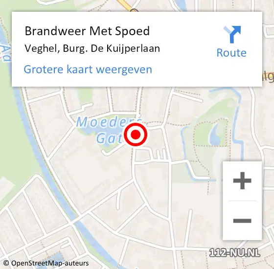 Locatie op kaart van de 112 melding: Brandweer Met Spoed Naar Veghel, Burg. De Kuijperlaan op 13 september 2019 18:39