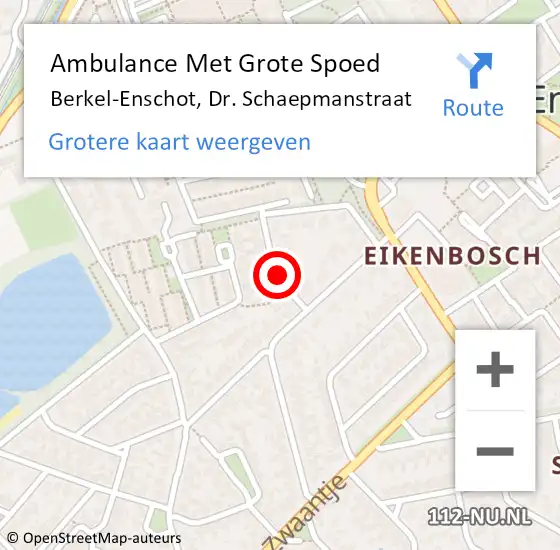 Locatie op kaart van de 112 melding: Ambulance Met Grote Spoed Naar Berkel-Enschot, Dr. Schaepmanstraat op 13 september 2019 18:59