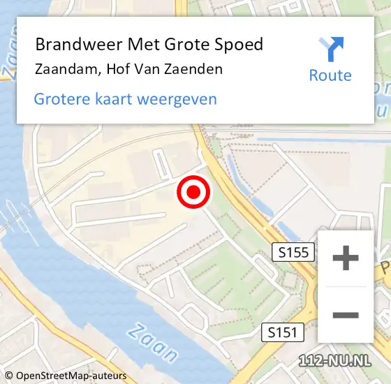 Locatie op kaart van de 112 melding: Brandweer Met Grote Spoed Naar Zaandam, Hof Van Zaenden op 13 september 2019 19:41