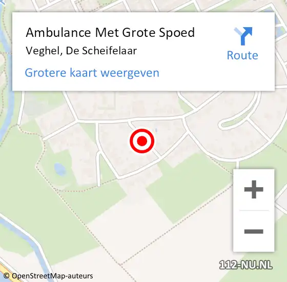 Locatie op kaart van de 112 melding: Ambulance Met Grote Spoed Naar Veghel, De Scheifelaar op 13 september 2019 21:35